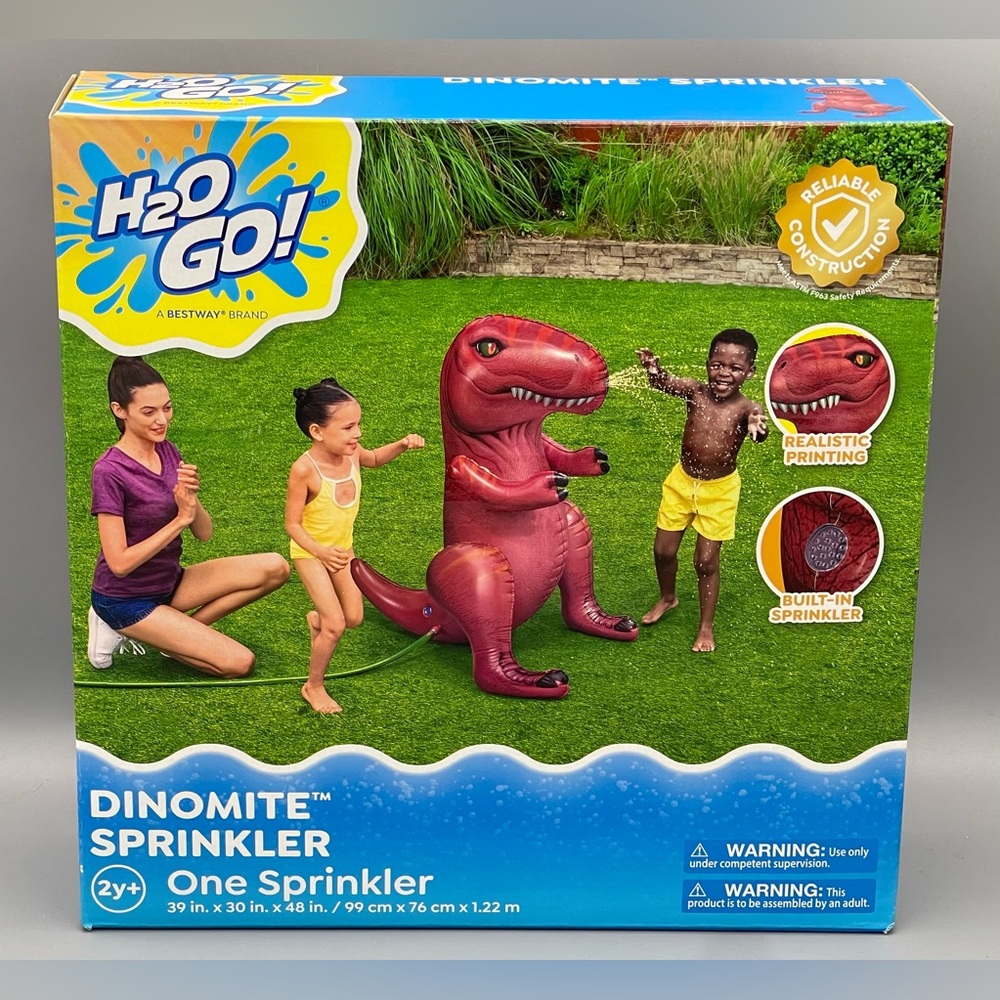 H2O GO! T-Rex Dino Dinosaur Water Splash Sprinkler Summer Kid Fun 39in Tall NEW